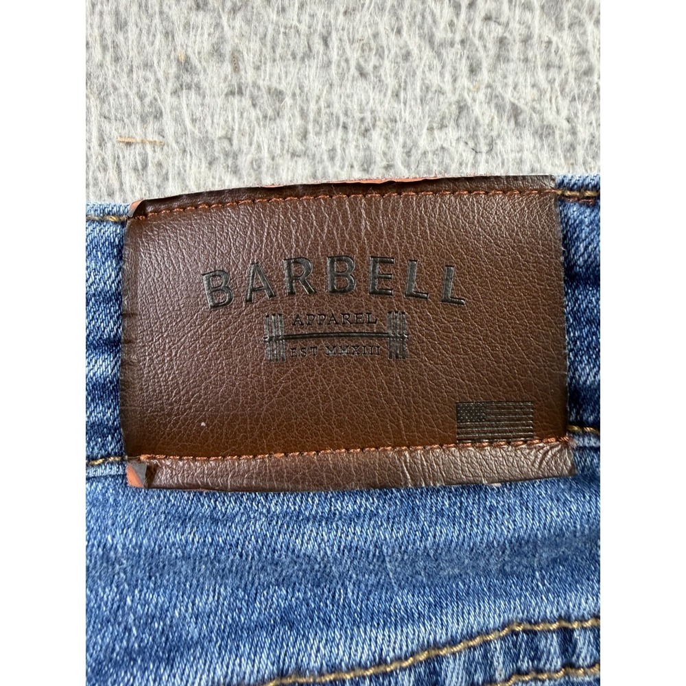 Barbell Apparel Mens Athletic Fit Blue Denim Jeans Medium Wash Size 38 x 32 - Picture 10 of 11